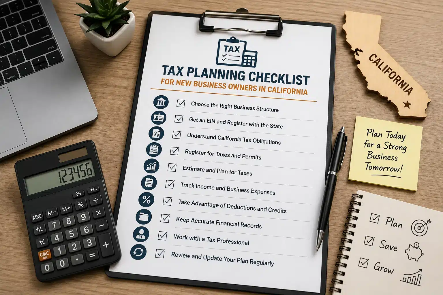 Tax Planning Checklist for New Business Owners in California